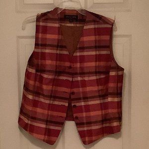 Kasper & Company Silk Plaid Vest 16